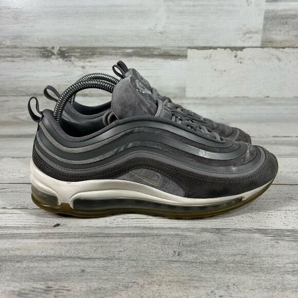 Nike Womens Lace Up Striped Air Max 97 Ultra Gunsmoke Sneaker‎ Gray Size 8.5 - Picture 1 of 8